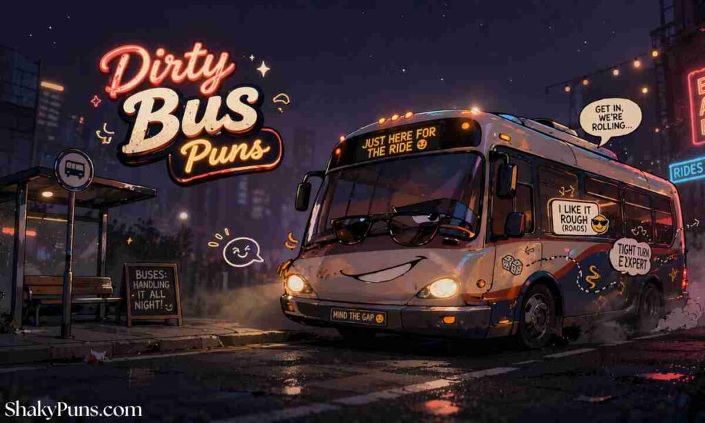 Dirty Bus Puns (kept cheeky, not explicit)