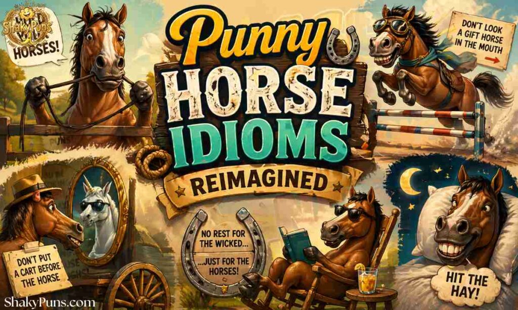 Punny Horse Idioms Reimagined