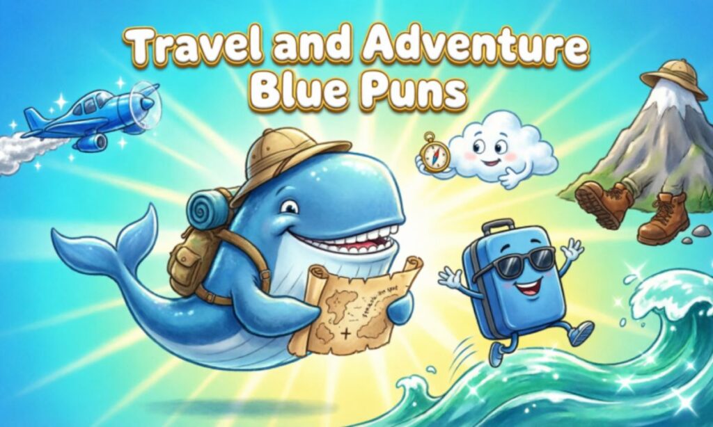 Travel and Adventure Blue Puns