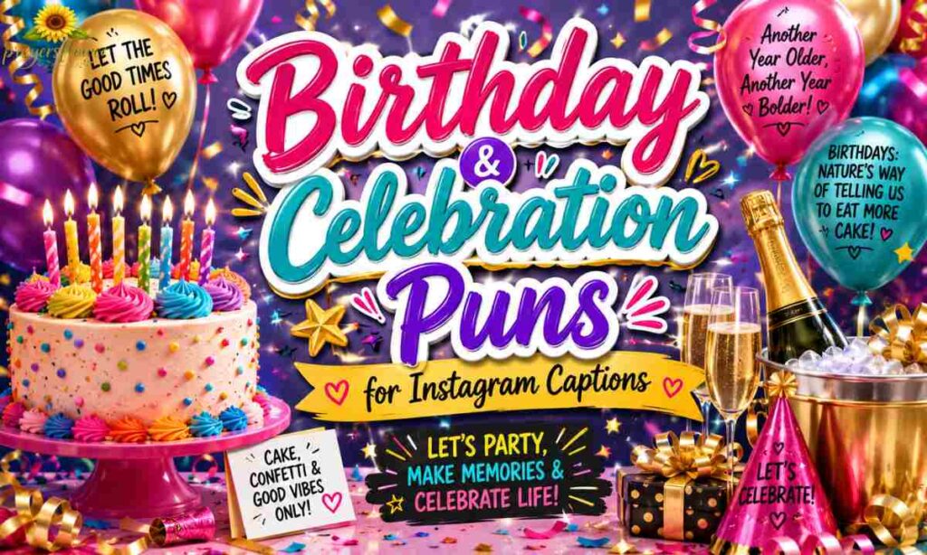 Birthday & Celebration Puns for Instagram Captions