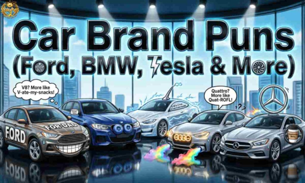 Car Brand Puns (Ford, BMW, Tesla & More)