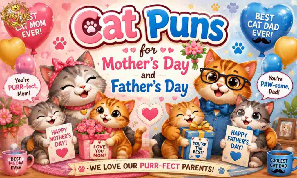 Cat Puns for Mother's Day and Father's Day 💐