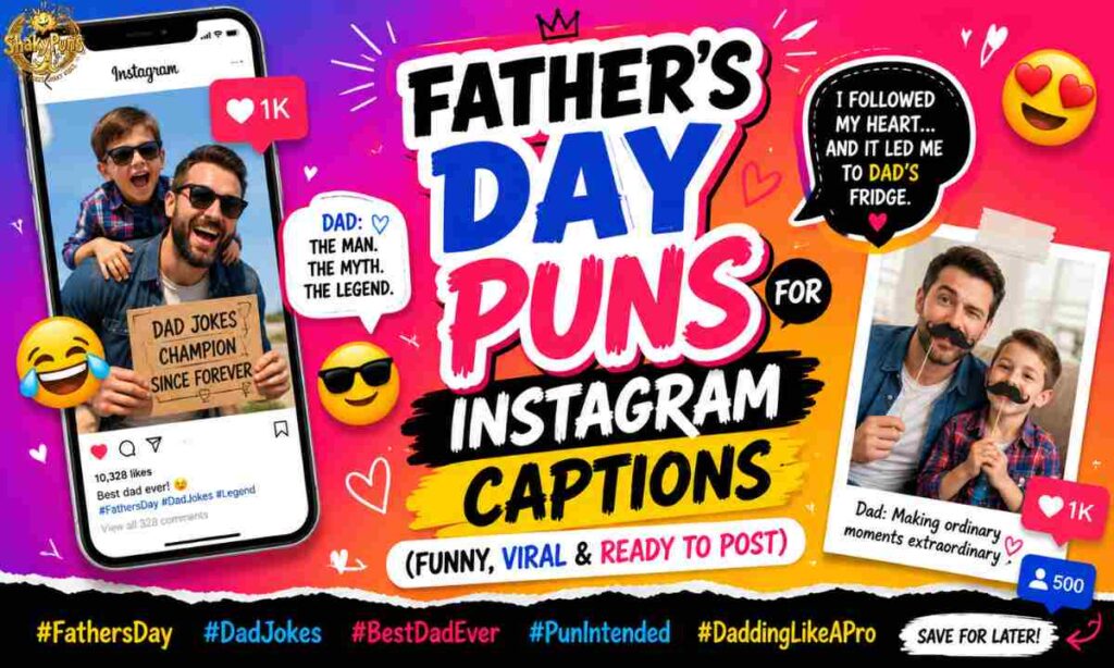 Father's Day Puns for Instagram Captions (Funny, Viral & Ready to Post)