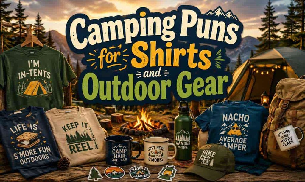 Camping Puns for Shirts and Outdoor Gear