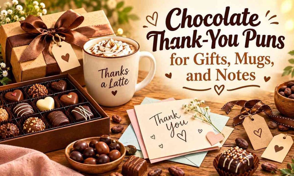 Chocolate Thank-You Puns for Gifts, Mugs, and Notes