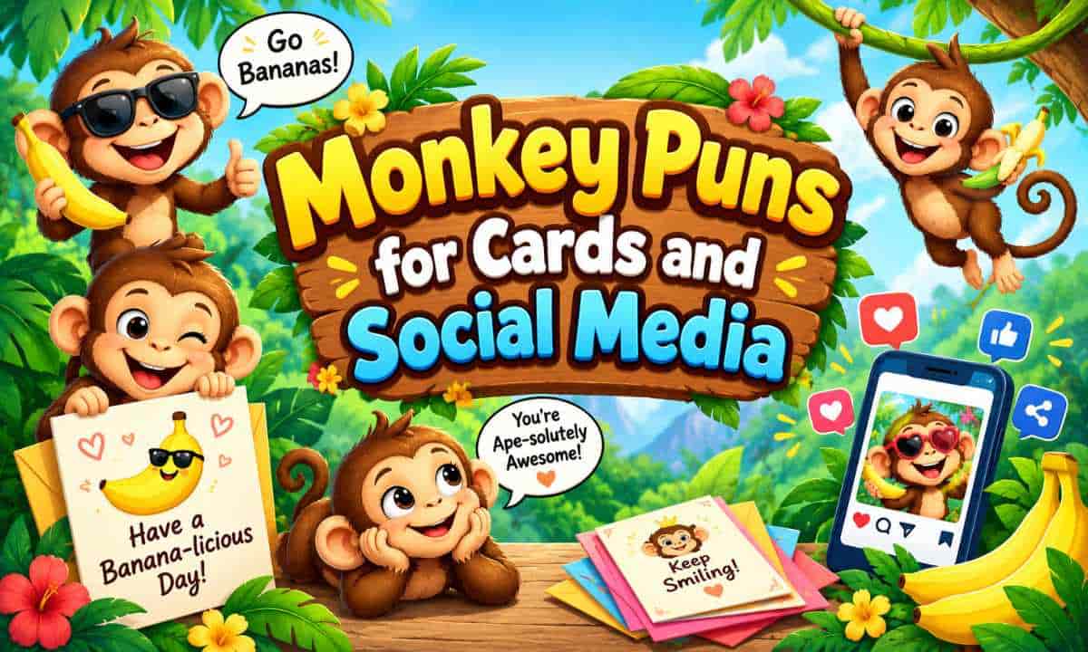 Monkey Puns for Cards and Social Media