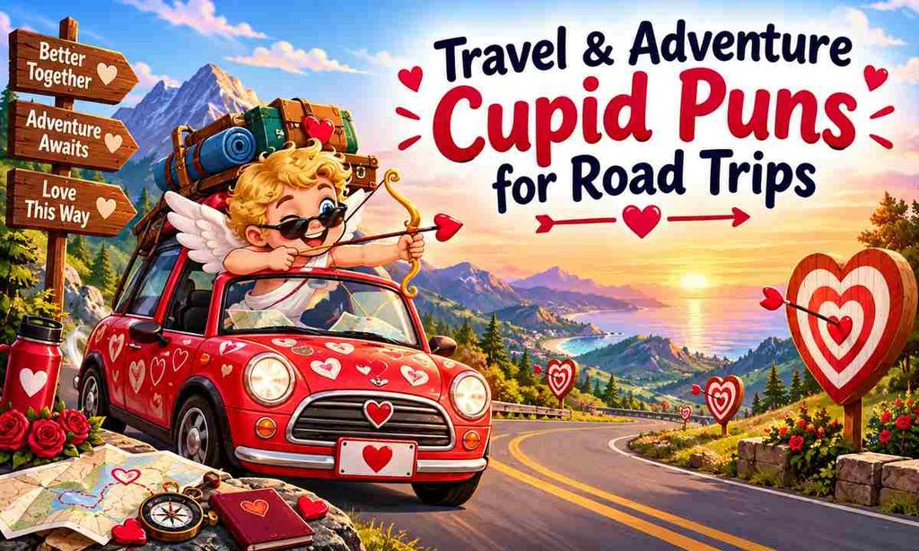 Travel & Adventure Cupid Puns for Road Trips