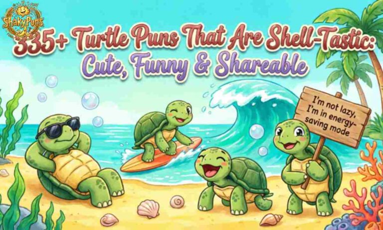 335+ Turtle Puns That Are Shell-Tastic Cute, Funny & Shareable