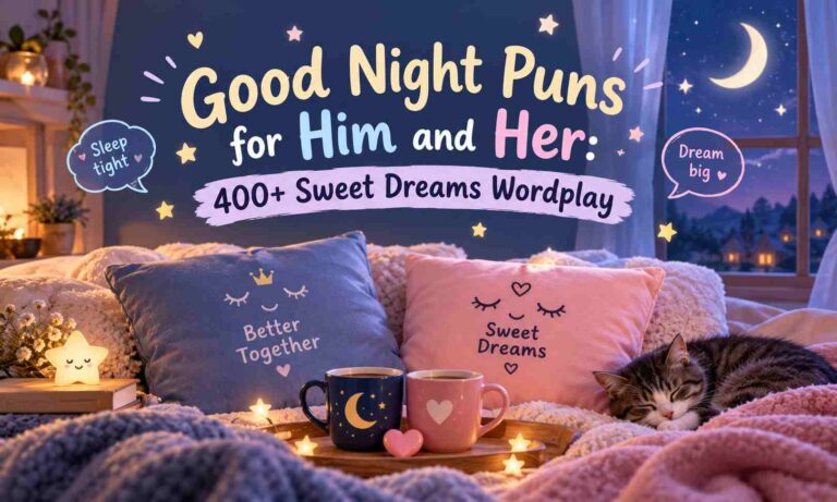 Good Night Puns for Him and Her 400+ Sweet Dreams Wordplay