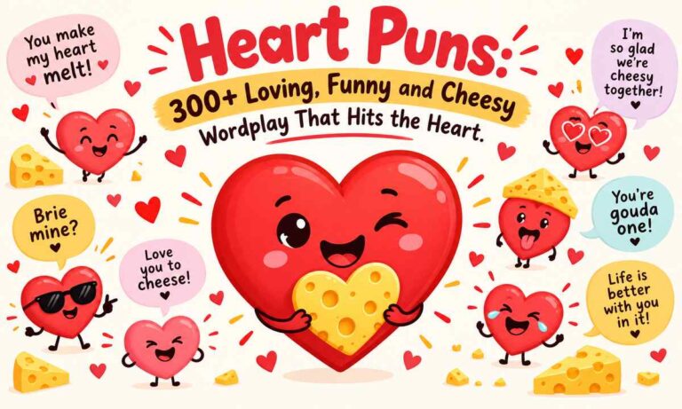 Heart Puns 300+ Loving, Funny and Cheesy Wordplay That Hits the Heart