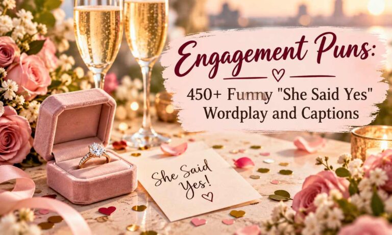 Engagement Puns 450+ Funny She Said Yes Wordplay and Captions