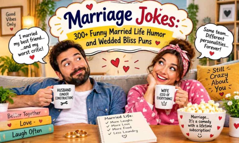 Marriage Jokes 300+ Funny Married Life Humor and Wedded Bliss Puns